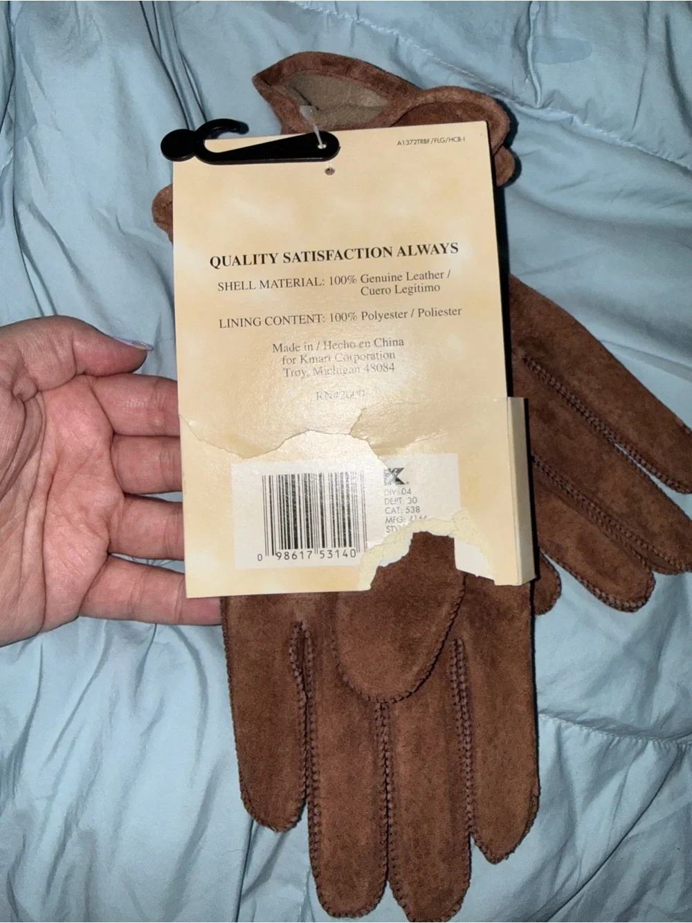 TR Bentley Genuine Leather Fleece Lined Brown Winter Gloves NWT Women’s